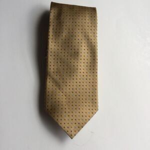 Rooster Mens Neck Tie 100% Silk Yellow Speckled 59" x 4" Wide Handmade